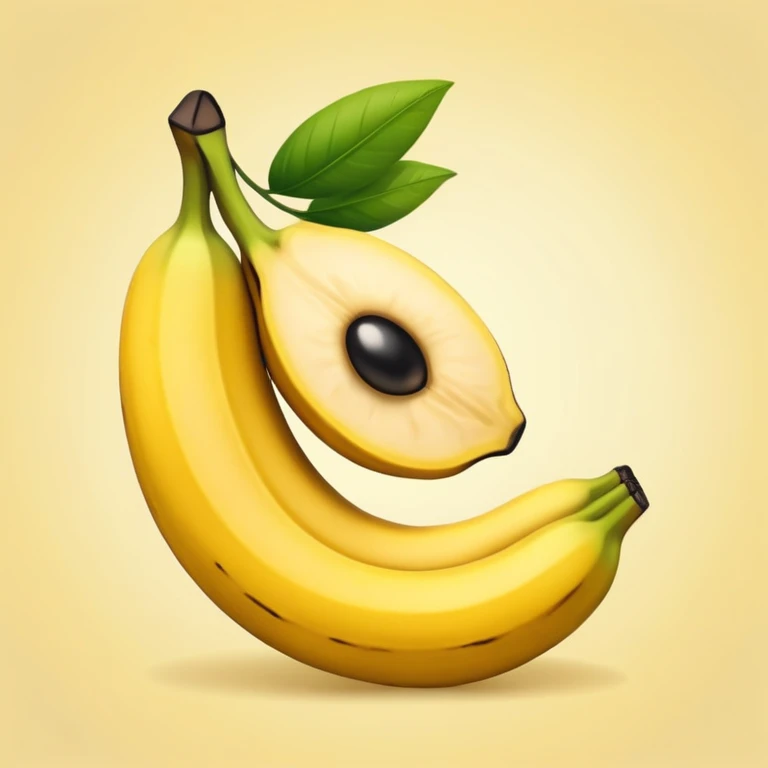 Un plátano con ojos y extremidades negras  emoji