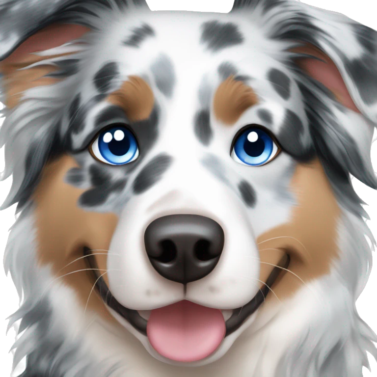 Blue Merle Australian shepherd with blue eyes emoji