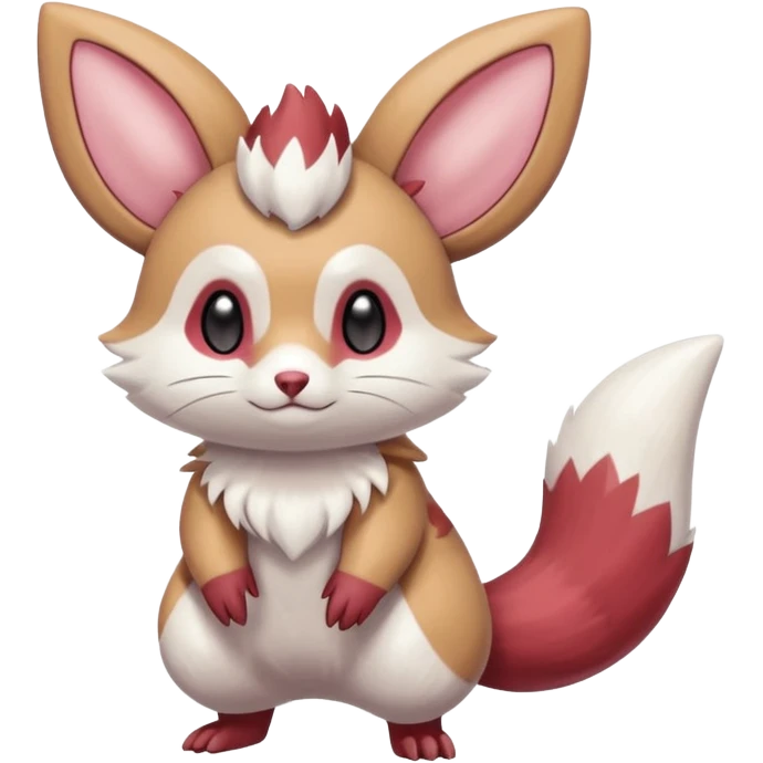 Cute adorable pastel Furret-Minccino-Zangoose-Buizel-hybrid-fusion, full body emoji