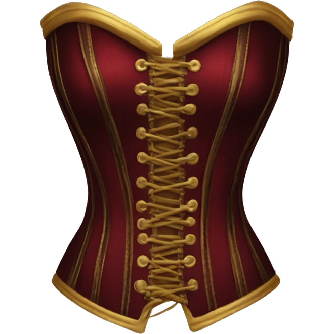 Dark red and gold corset emoji