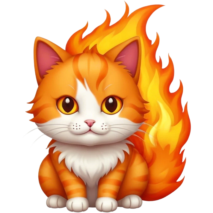 Cat in fire emoji