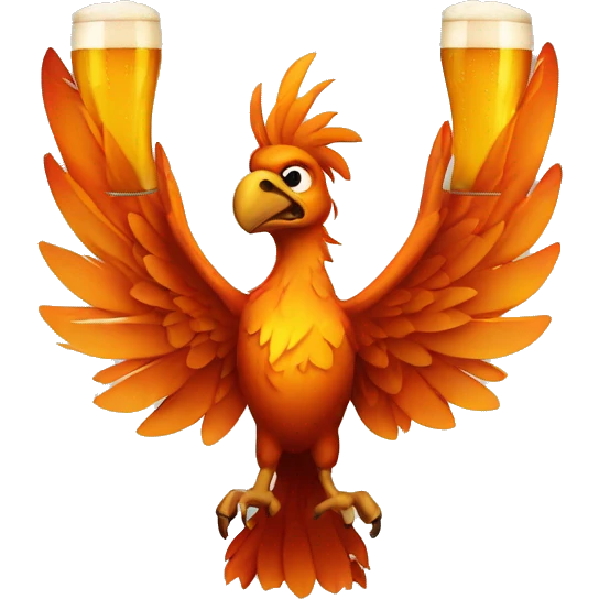 Phoenix with beer emoji