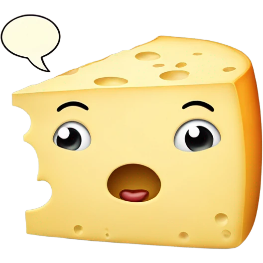 Cheese talking about others emoji