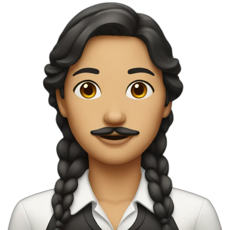 woman with mustache emoji