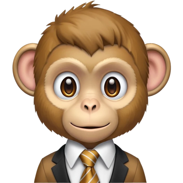 Un singe avec des boucles d’oreilles et une cravate emoji