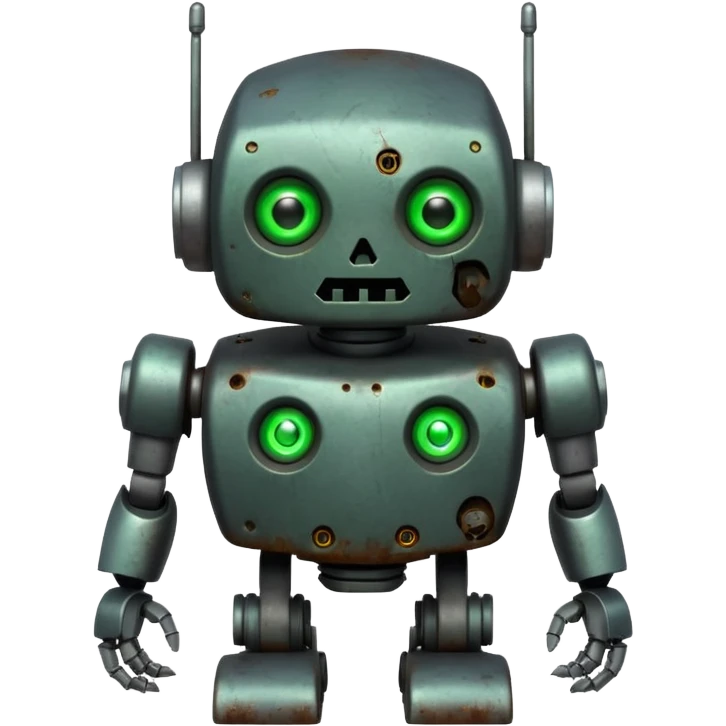 chubby undead robot with glowing eyes emoji