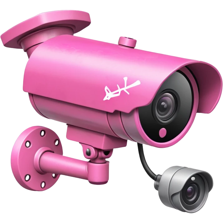 Security Camera pink with graffity emoji