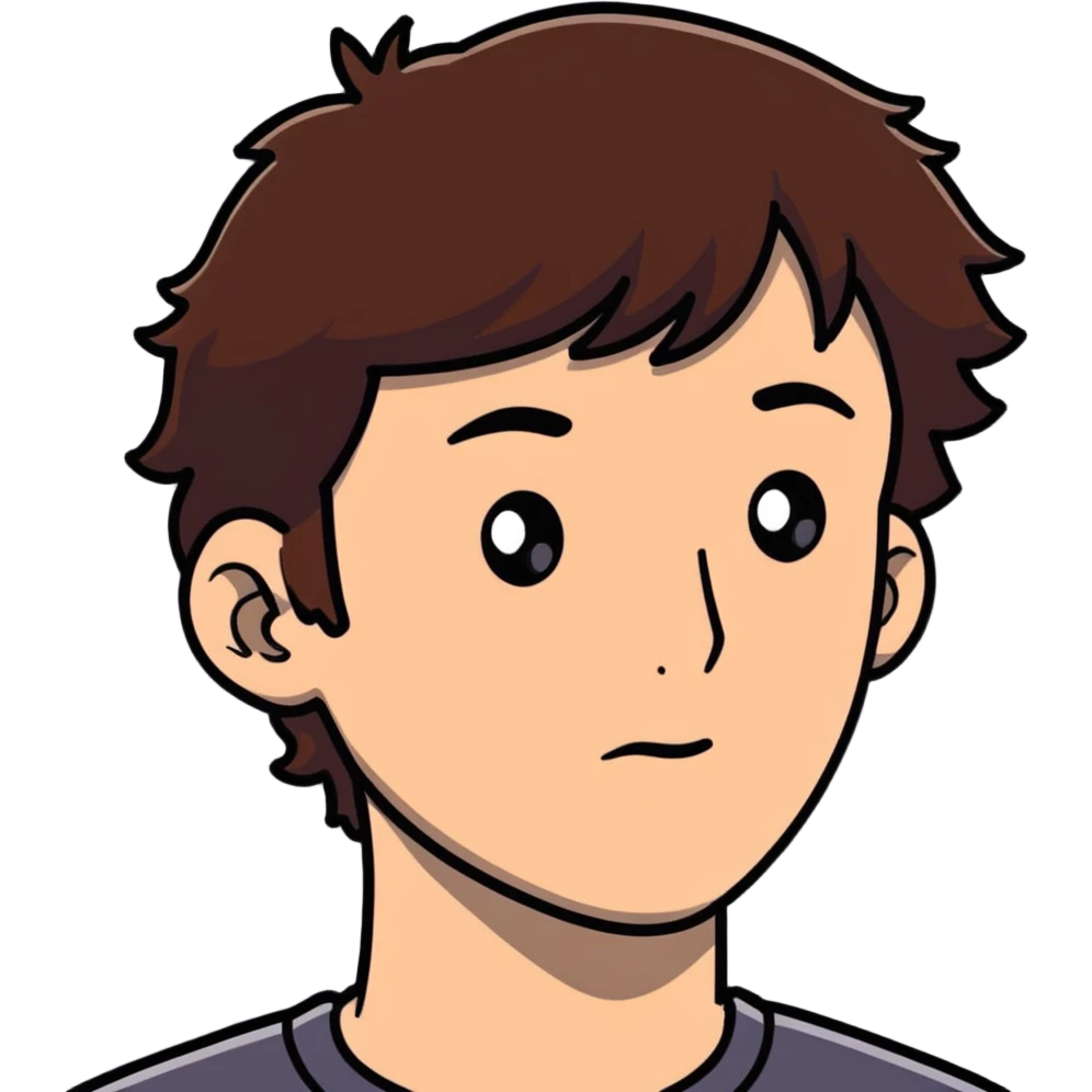 Polish man with medium length brown hair and freckles around his left eye emoji