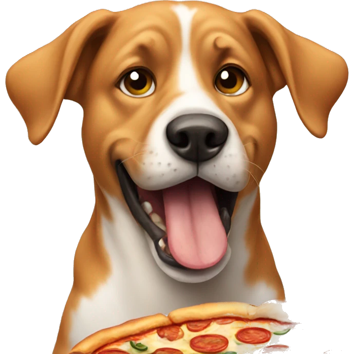 Dog eating pizza emoji