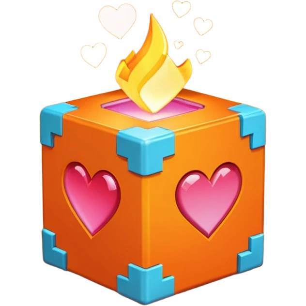 minecraft magmacube with hearts emoji