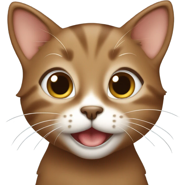 brownt happy realistic kitten emoji