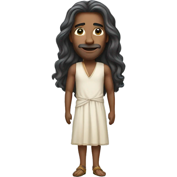 man with long hair wearing a dress emoji