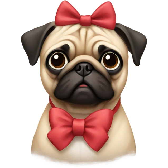 pug with a bow emoji
