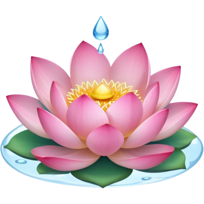 water pink lotus circle leaf emoji