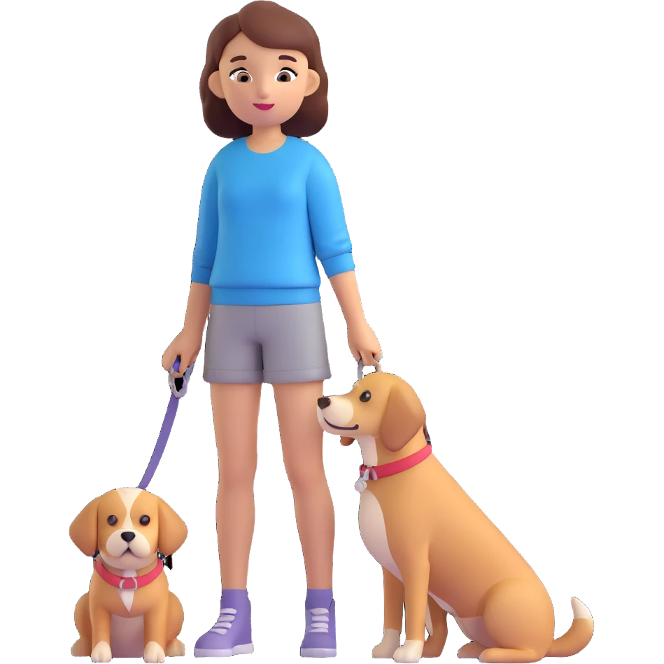 girl with single dog emoji