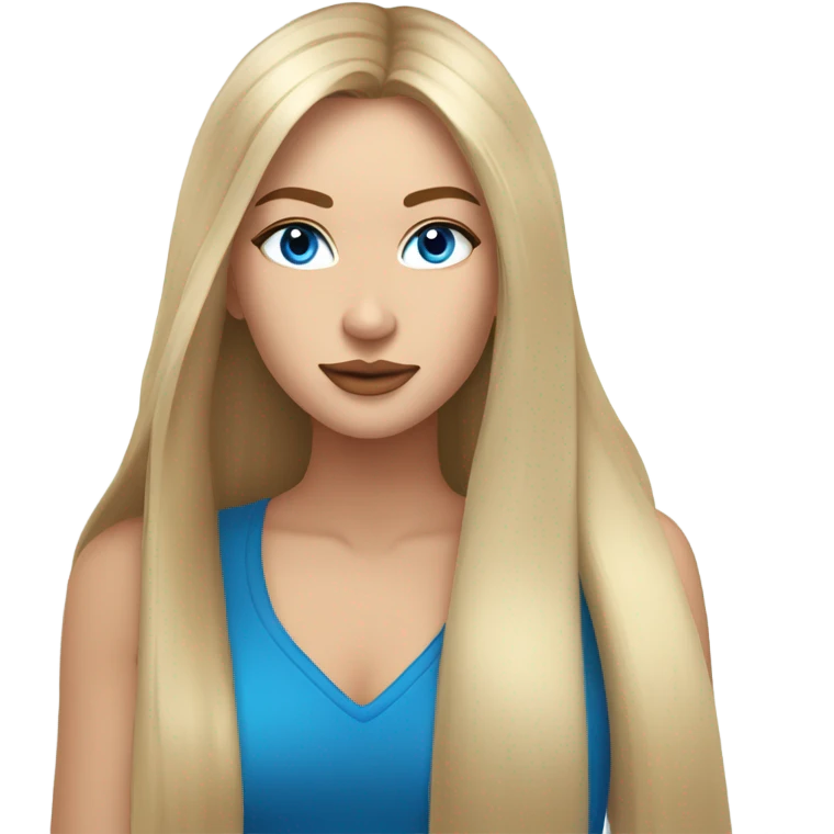 beautiful woman, long straight blonde hair, blue eyes kissing beautiful woman, long straight brown hair, blue eyes,  emoji