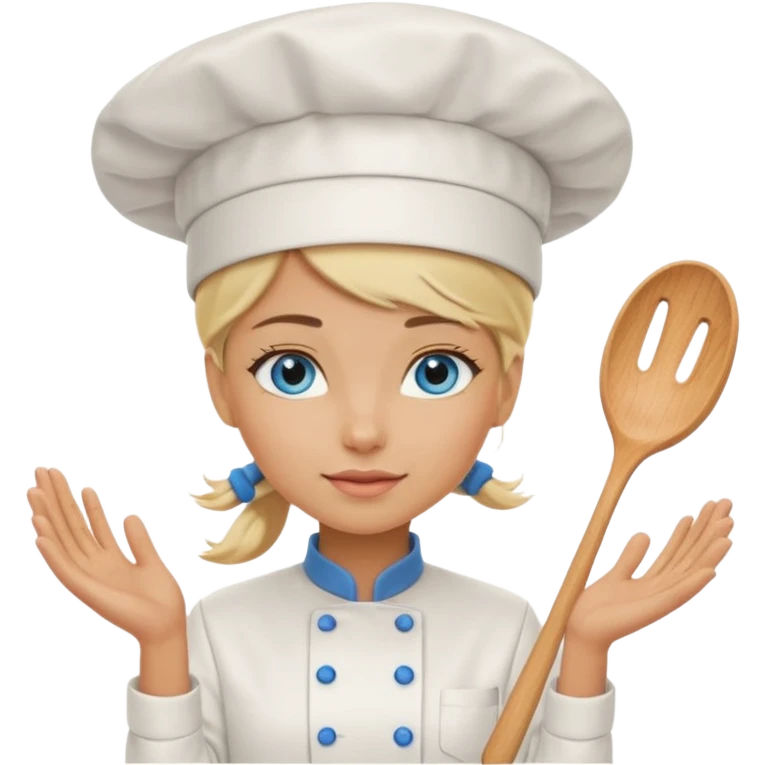 Blonde blue eyed female chef emoji