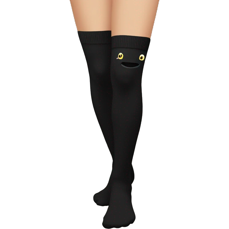 Plain Black over knee socks emoji