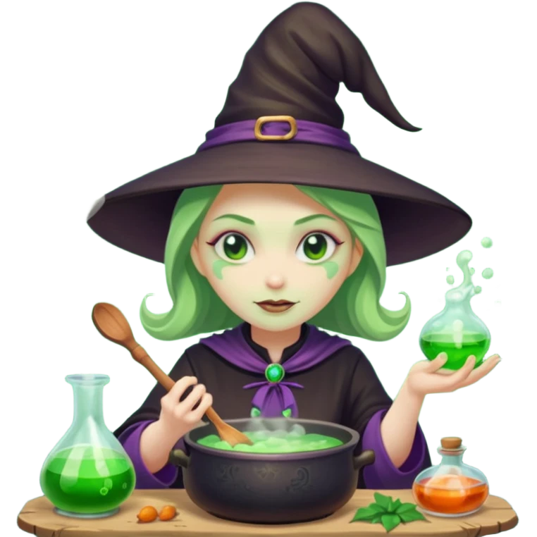 green witch cooking potion emoji