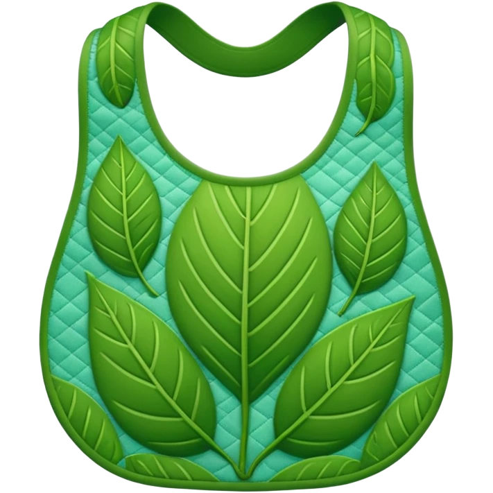 Green bib leaf pattern emoji