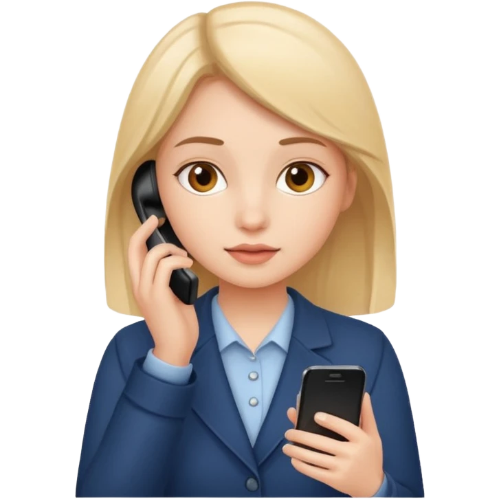 Admin girl working with phone emoji