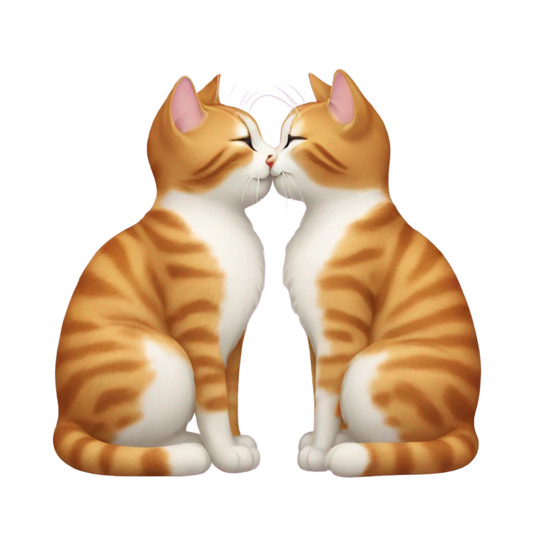 Two cats kissing emoji