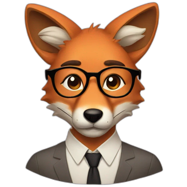 fox with glasses and a man bun emoji