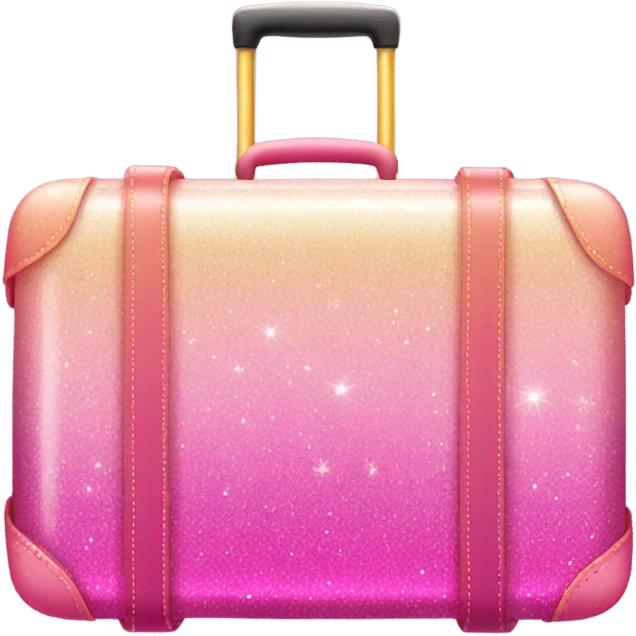 Pink ombre suitcase with glitter  emoji