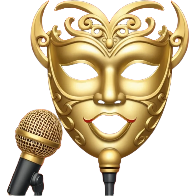 theater mask and microphone emoji