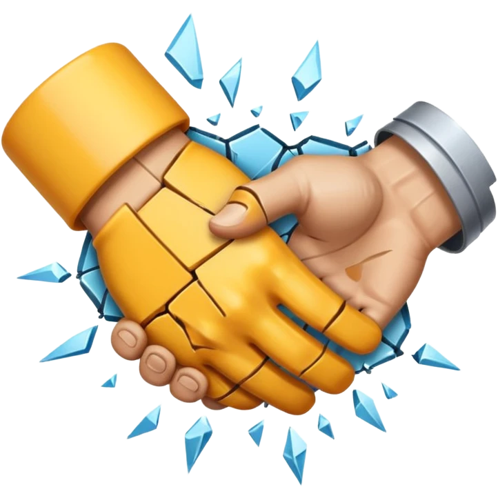 emoji of Handshake with a Slash (broken handshake) emoji