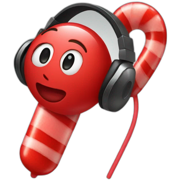 red candy with headphones emoji