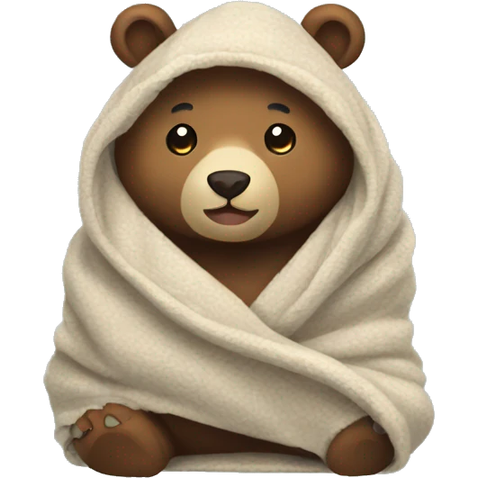 bear cozy in blanket emoji
