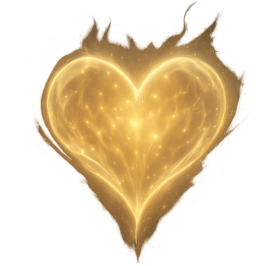 soul as a heart-shaped energy, shimmering and luminous, glowing, radiant, spiritual emoji