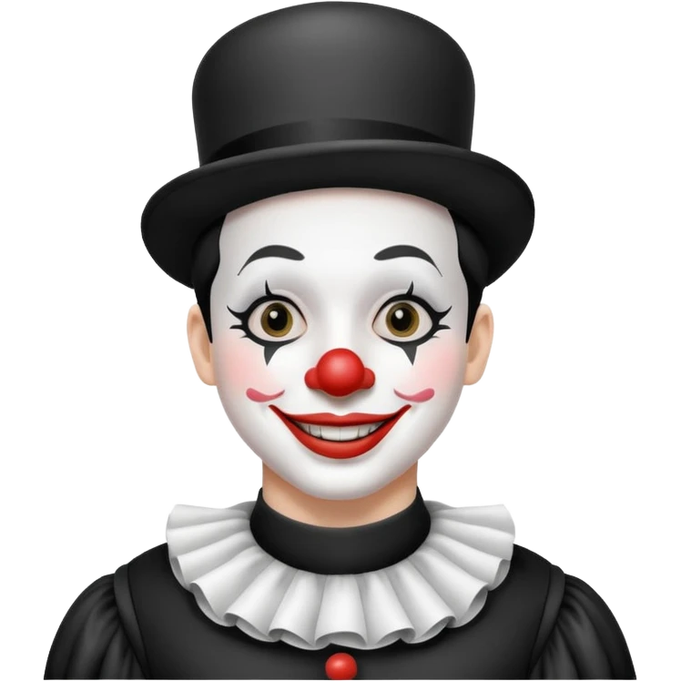 black and white mime clown emoji with white makeup and costume emoji