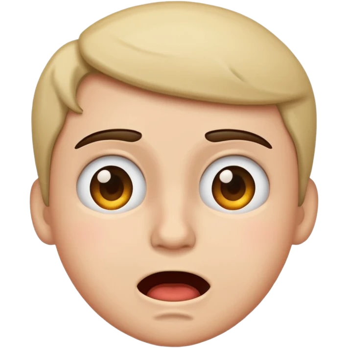 Frown with a excited face  emoji
