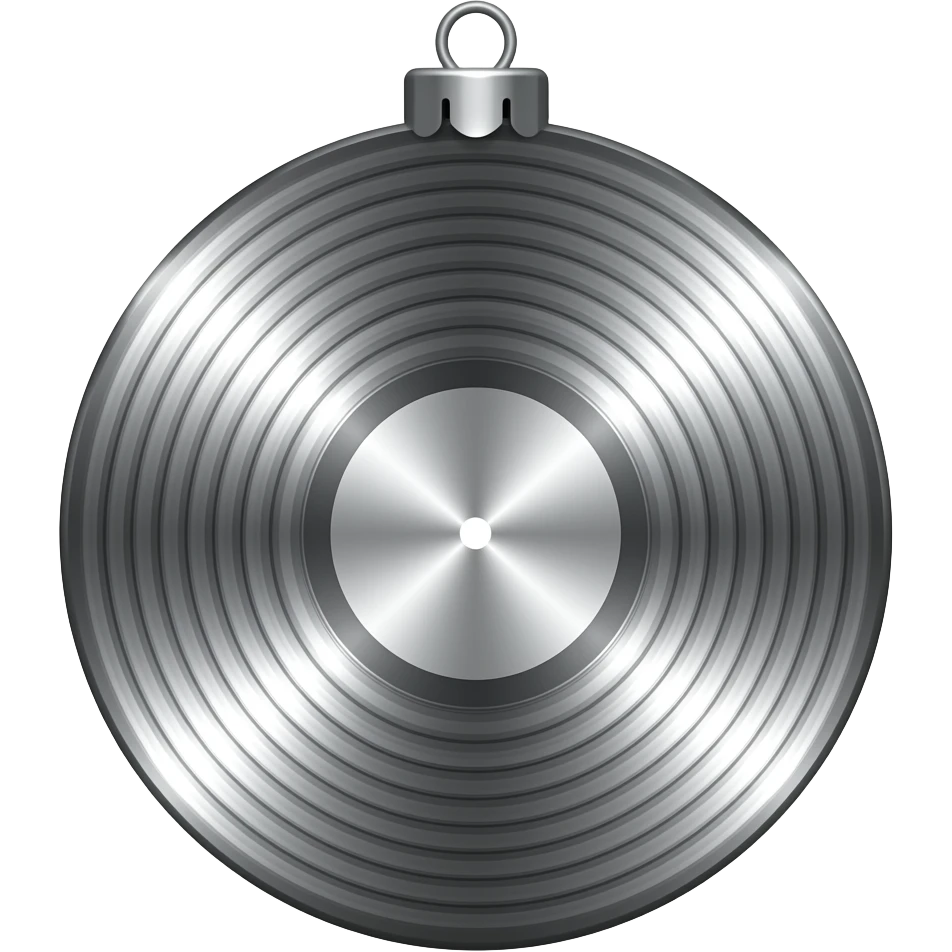 Chrome ornament vinyl disc emoji