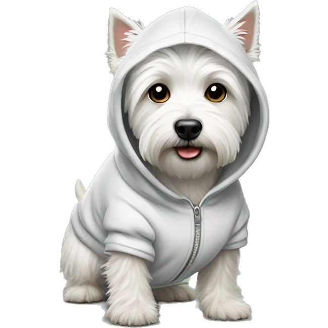 Westie wearing a hoodie emoji