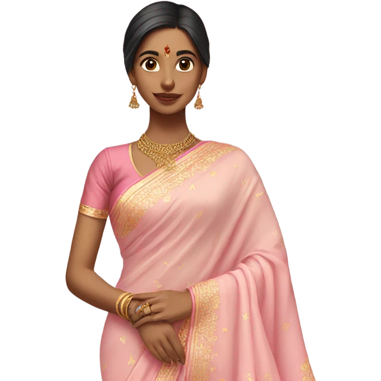 Pastel pink saree emoji