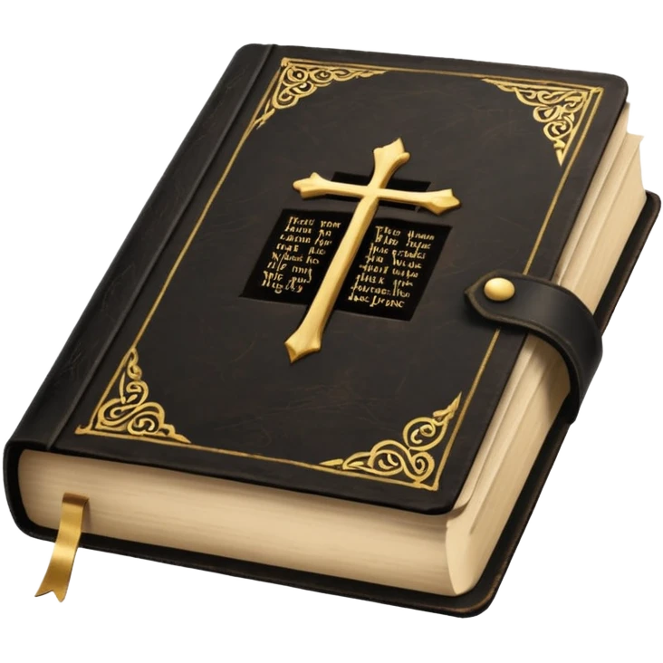 open black book with bible verse pages emoji