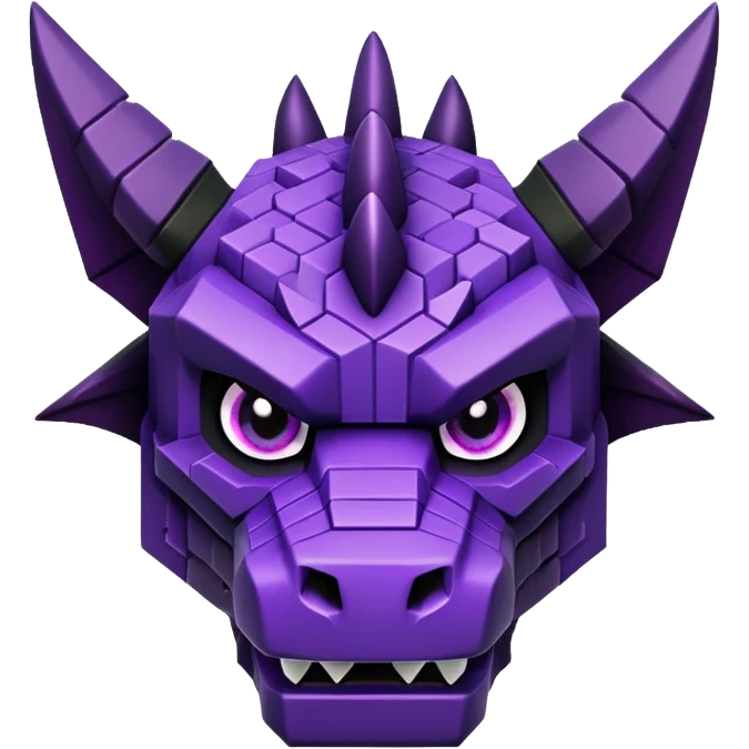 Minecraft black dragon head with purple eyes emoji