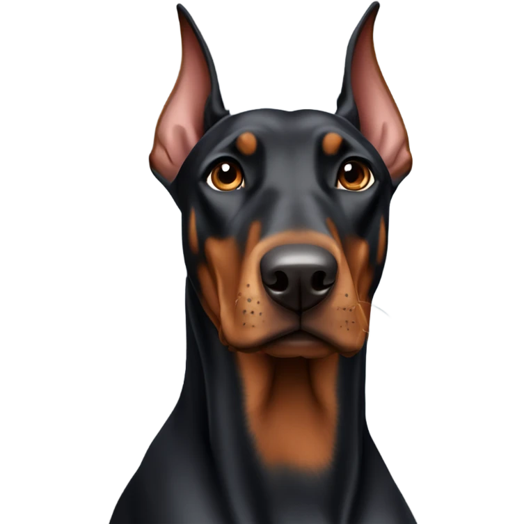 Doberman without cropped ears  emoji
