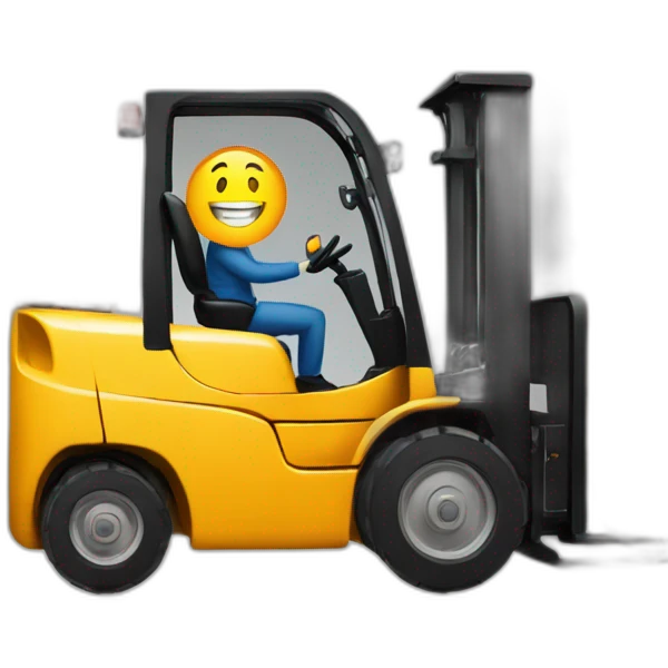 Forklift with smile emoji