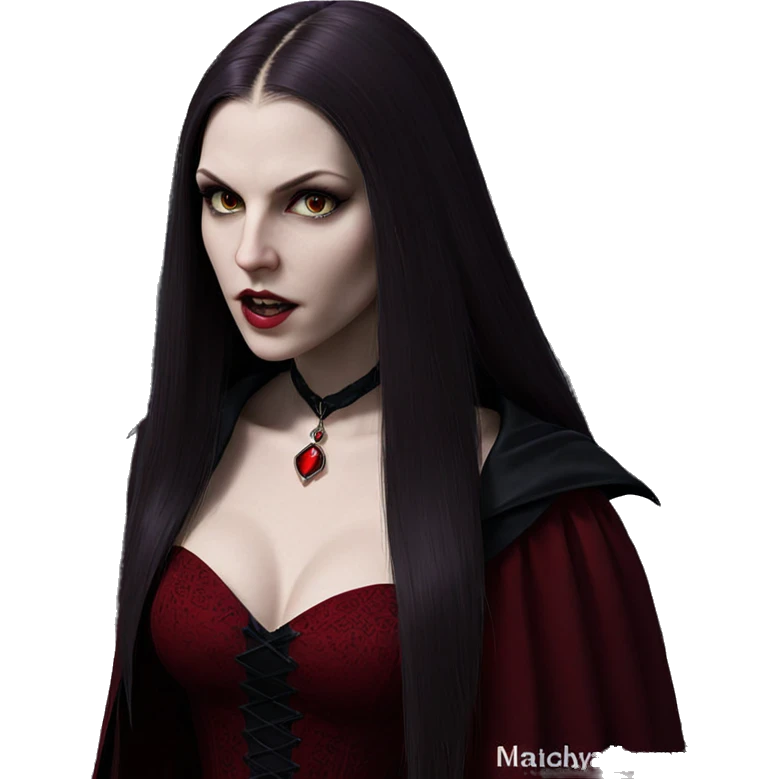 vampire girl in red dress emoji