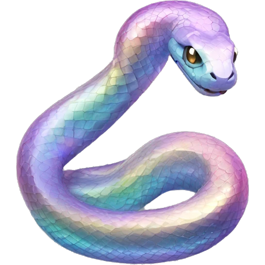 Sparkly glossy Pastel iridescent glass snake emoji