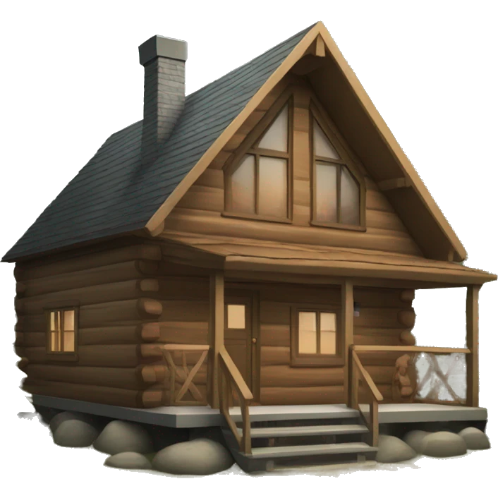Modern cabin in woods emoji