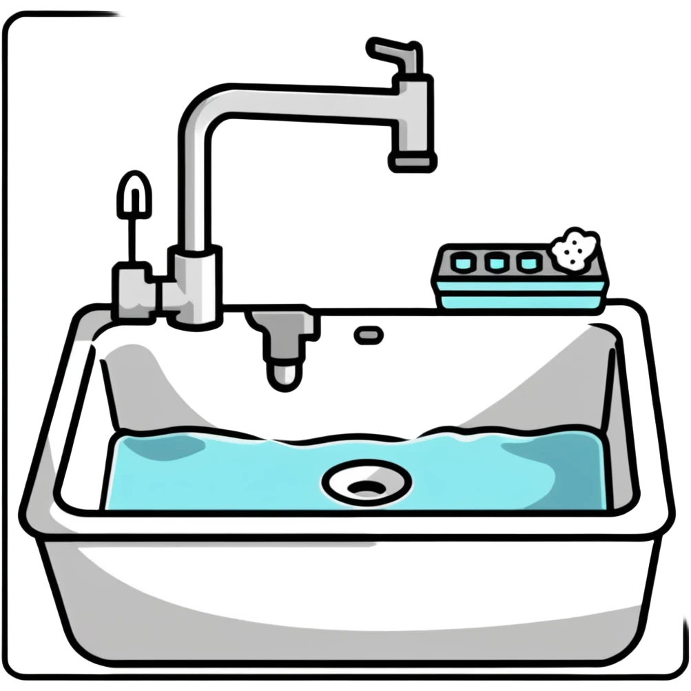 washing dishes in sink emoji