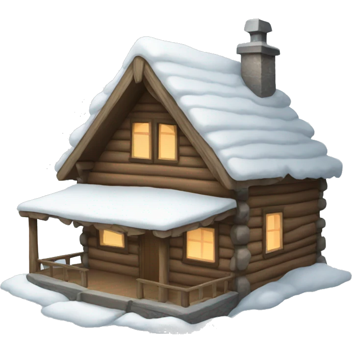winter snow cabin emoji