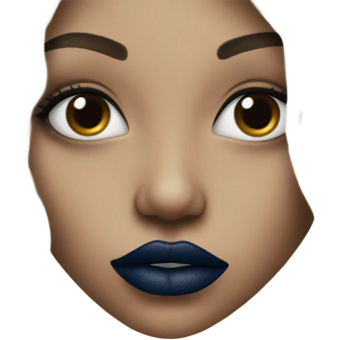 realistic dark blue lips emoji