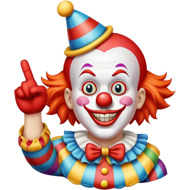 Clown with middle finger emoji