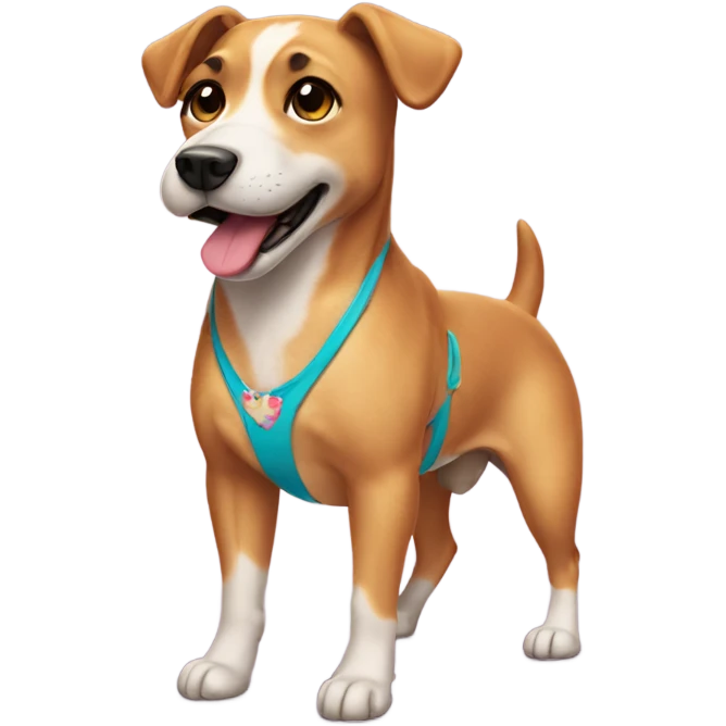 dog wearing a bikini emoji